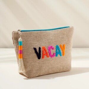 Shiraleah "Vacay" Colorful Jute Zip Pouch